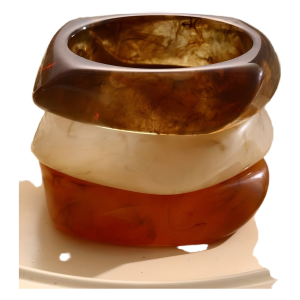 Amber Resin Bangle Set