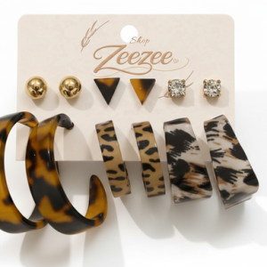 Wild Flat Lay Earring Set – 6 Pairs