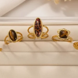 Wild Stone Ring Collection – Set of 5
