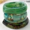Emerald Forest Resin Bangle Set – 3pcs