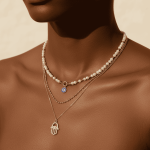 Pearl Hamsa & Evil Eye Layer Necklace